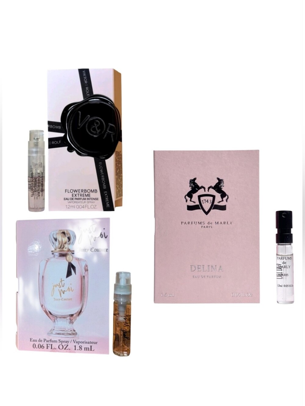 Delina, Just Moi, Flowerbomb Samples Lot